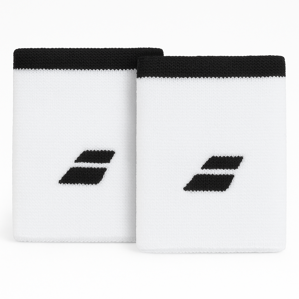 Babolat Men’s Logo Wristband – White/Rabbit (One Size)