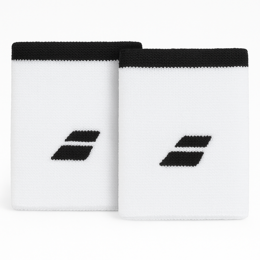 Babolat Men’s Logo Wristband – White/Rabbit (One Size)